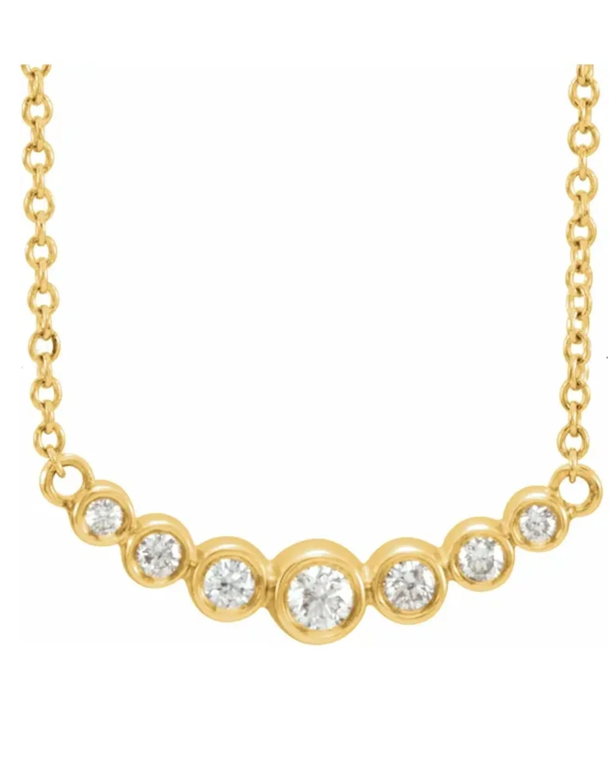 14K Bezel Set Layering Necklace