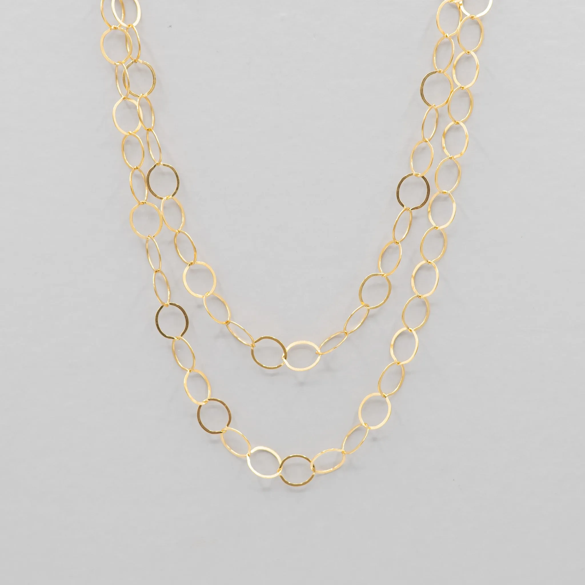 14k Gold Filled 10mm Circle Layering Chain