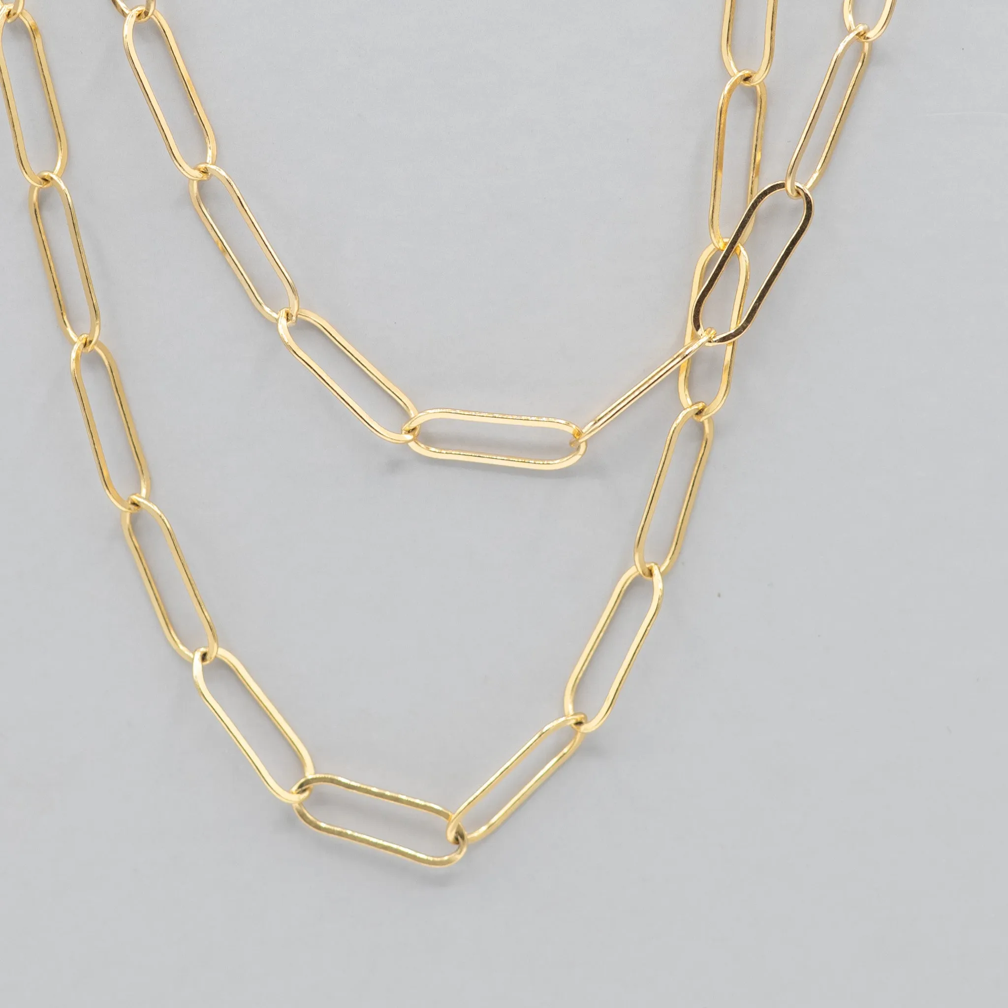 14k Gold Filled Extra Large Paper Clip Layering Chain