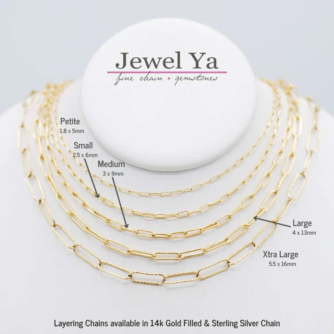 14k Gold Filled Petite Paper Clip Layering Chain