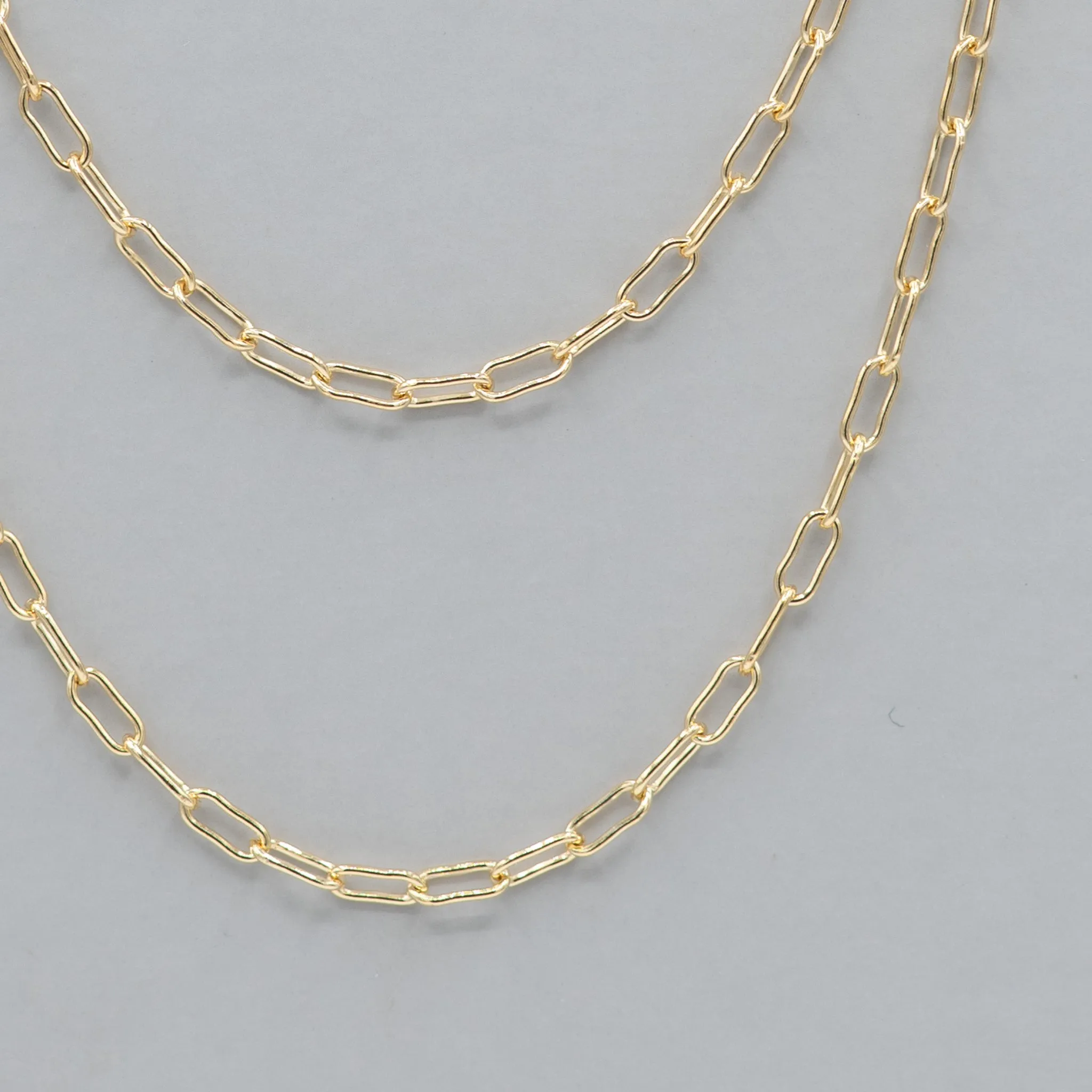 14k Gold Filled Small Paper Clip Layering Chain