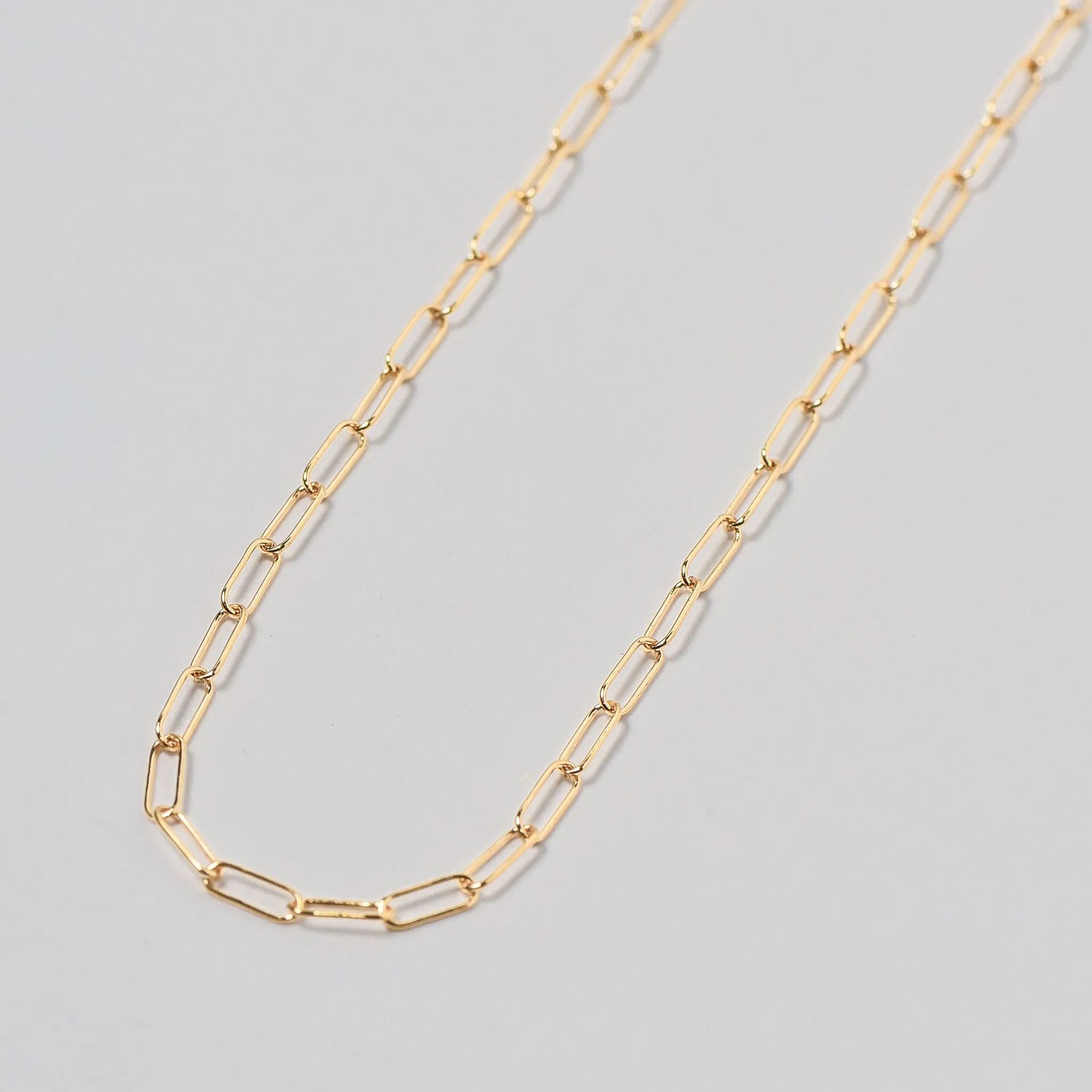 14k Gold Filled Small Paper Clip Layering Chain