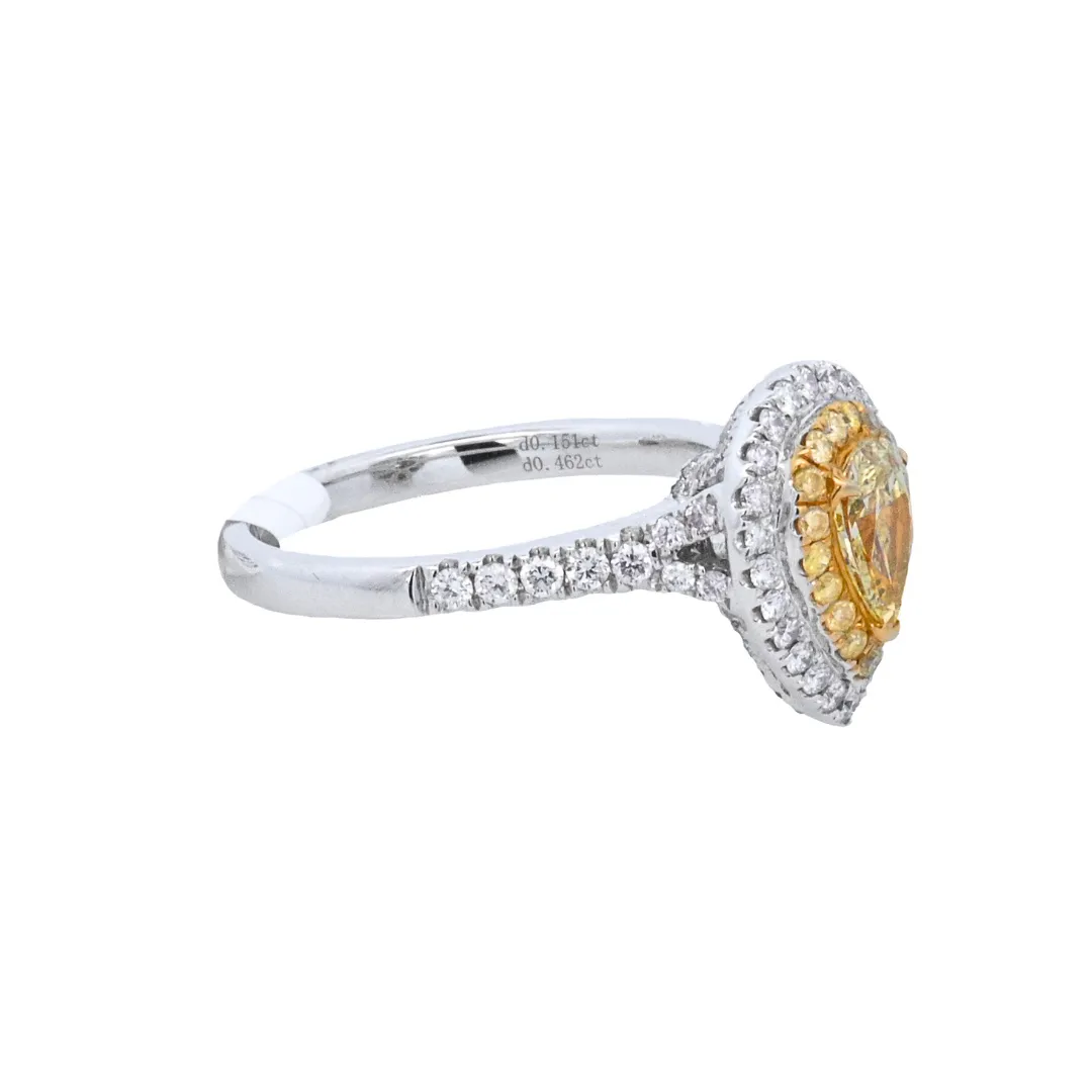 14K Two- Tone 1.25ct. Yellow Diamond Fashion Ring