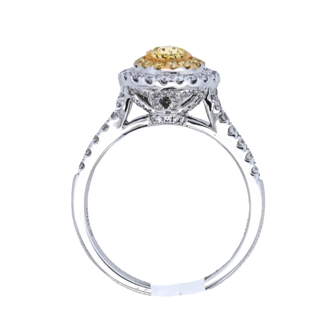 14K Two- Tone 1.25ct. Yellow Diamond Fashion Ring