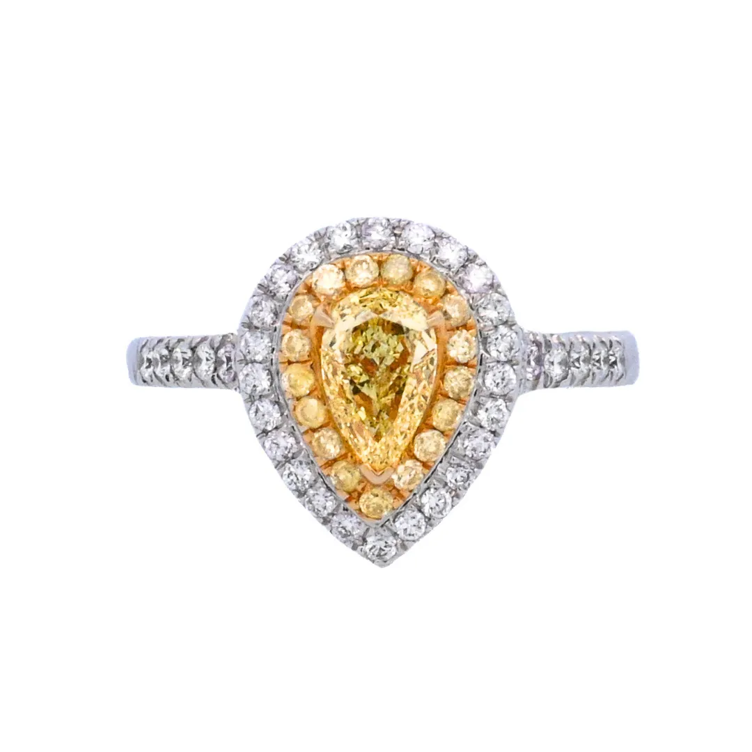 14K Two- Tone 1.25ct. Yellow Diamond Fashion Ring