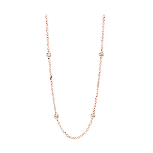 14KT Pink Gold & Diamond Diamonds By The Yard Bracelet & Necklace Neckwear Necklace  - 2 ctw