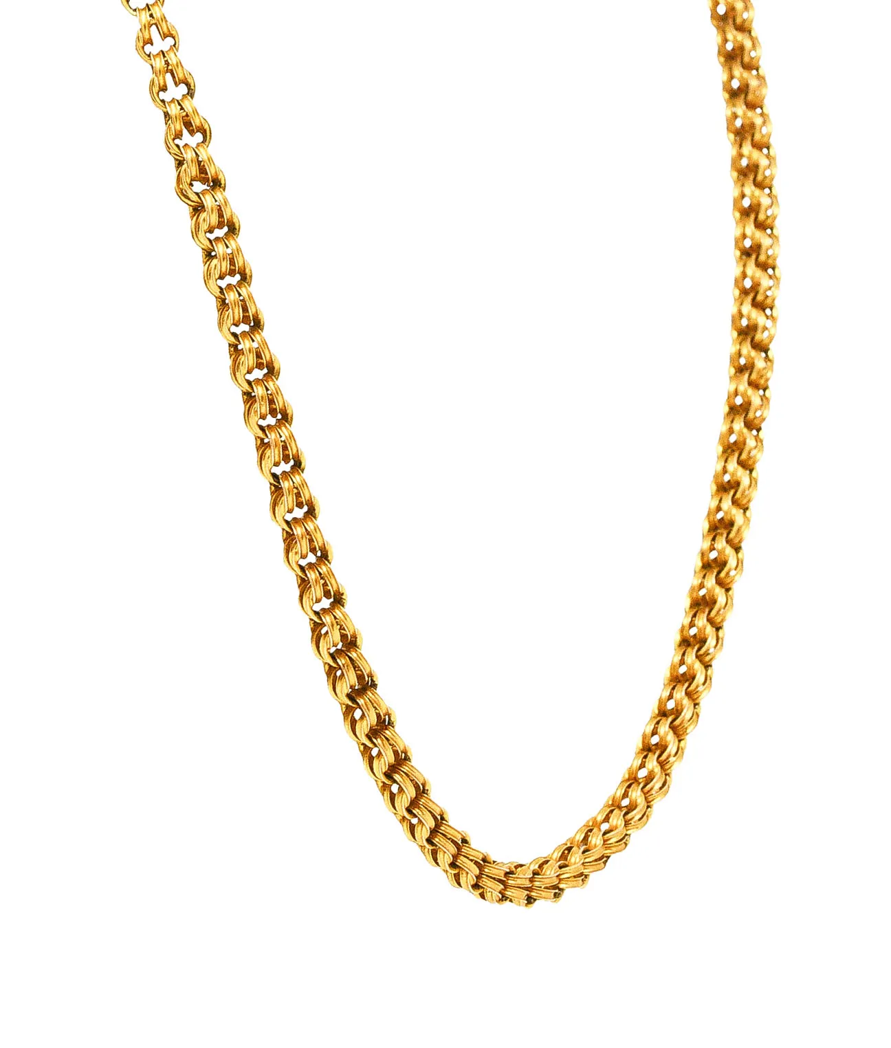 1880's Victorian 14 Karat Yellow Gold Link Chain Necklace