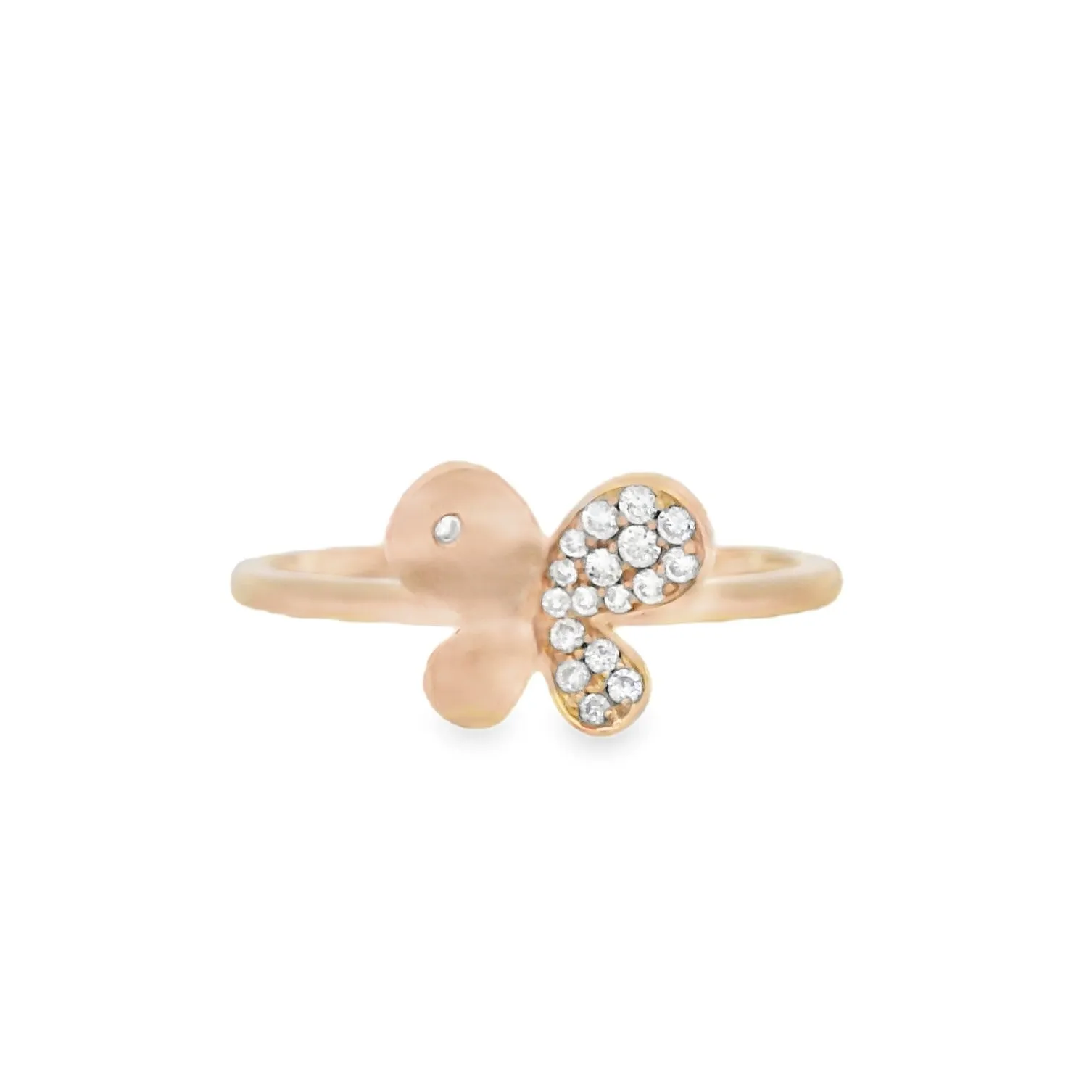 18K Rose Gold 0.09ct. Diamond Butterfly Fashion Ring