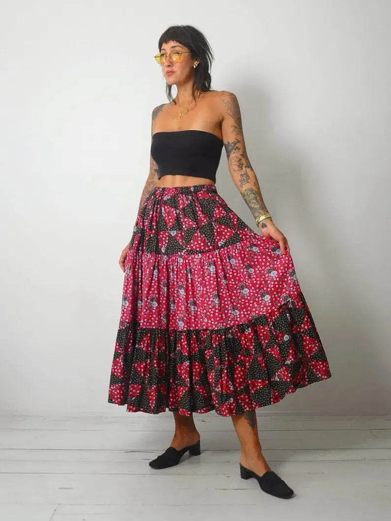 1970's Calico Patchwork Skirt