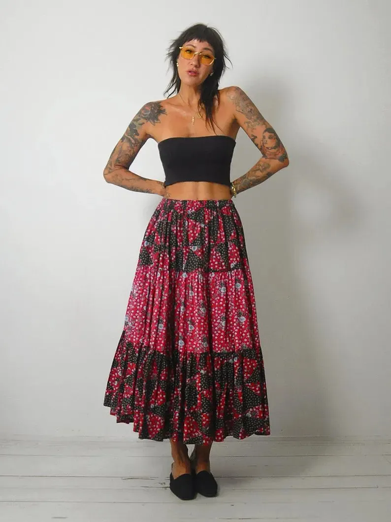 1970's Calico Patchwork Skirt