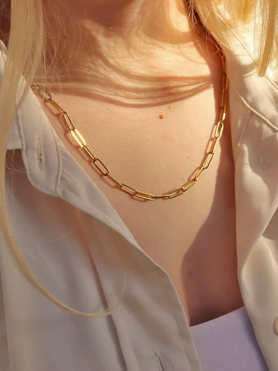 4mm Paperclip Chain Layering Necklace