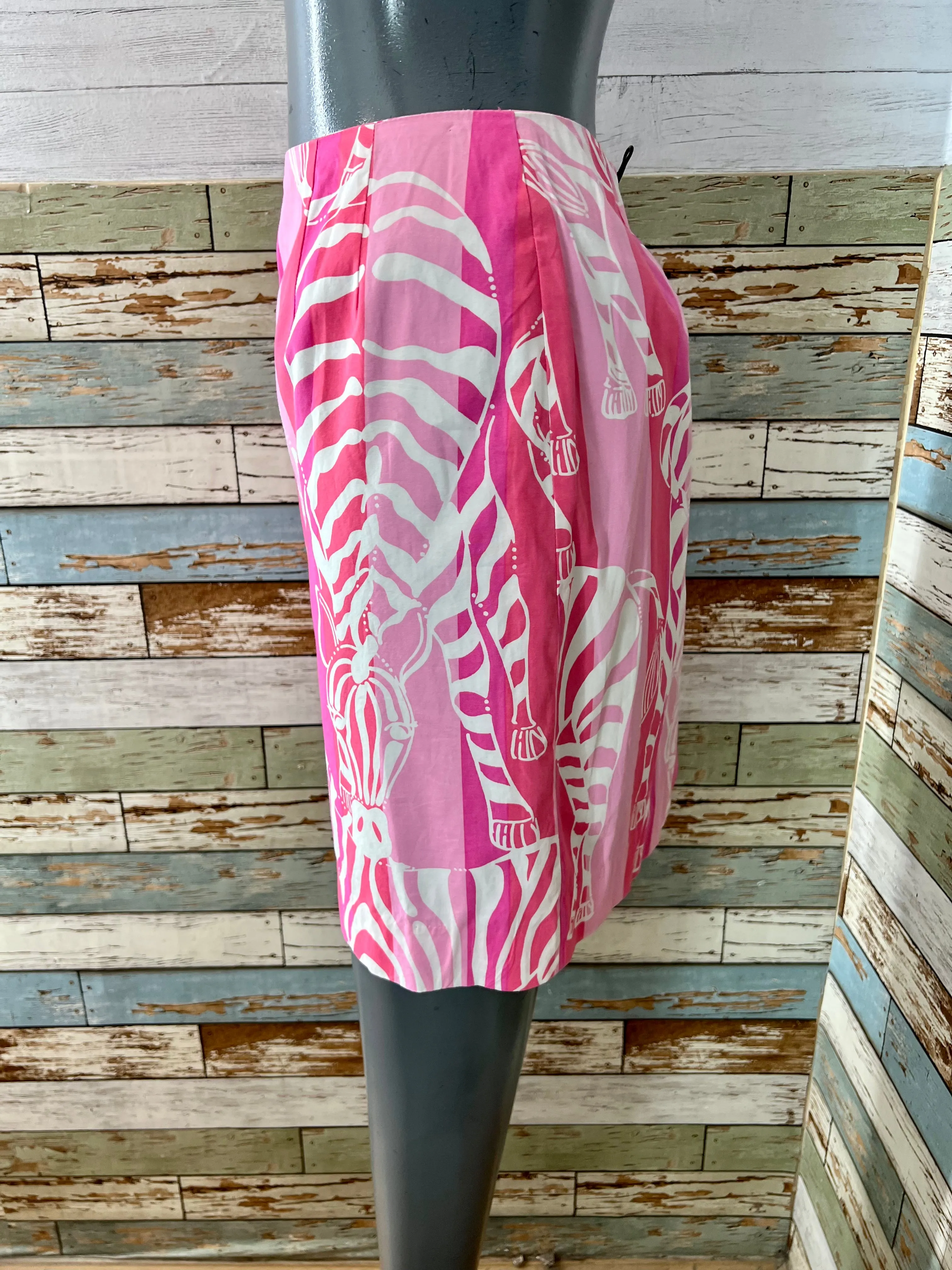 90’s Pink & White Zebra Print Skirt By Lilly Pulitzer