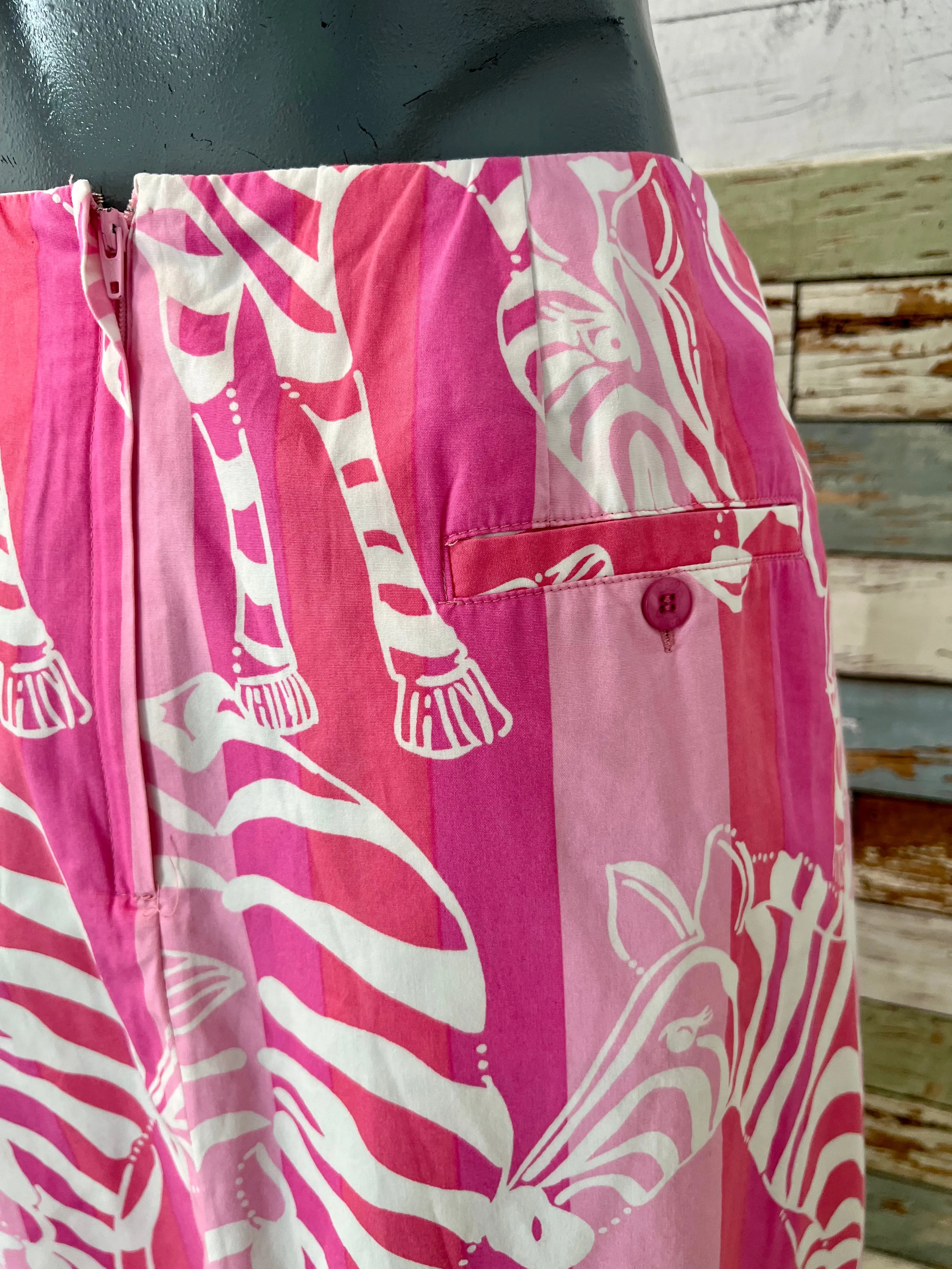 90’s Pink & White Zebra Print Skirt By Lilly Pulitzer