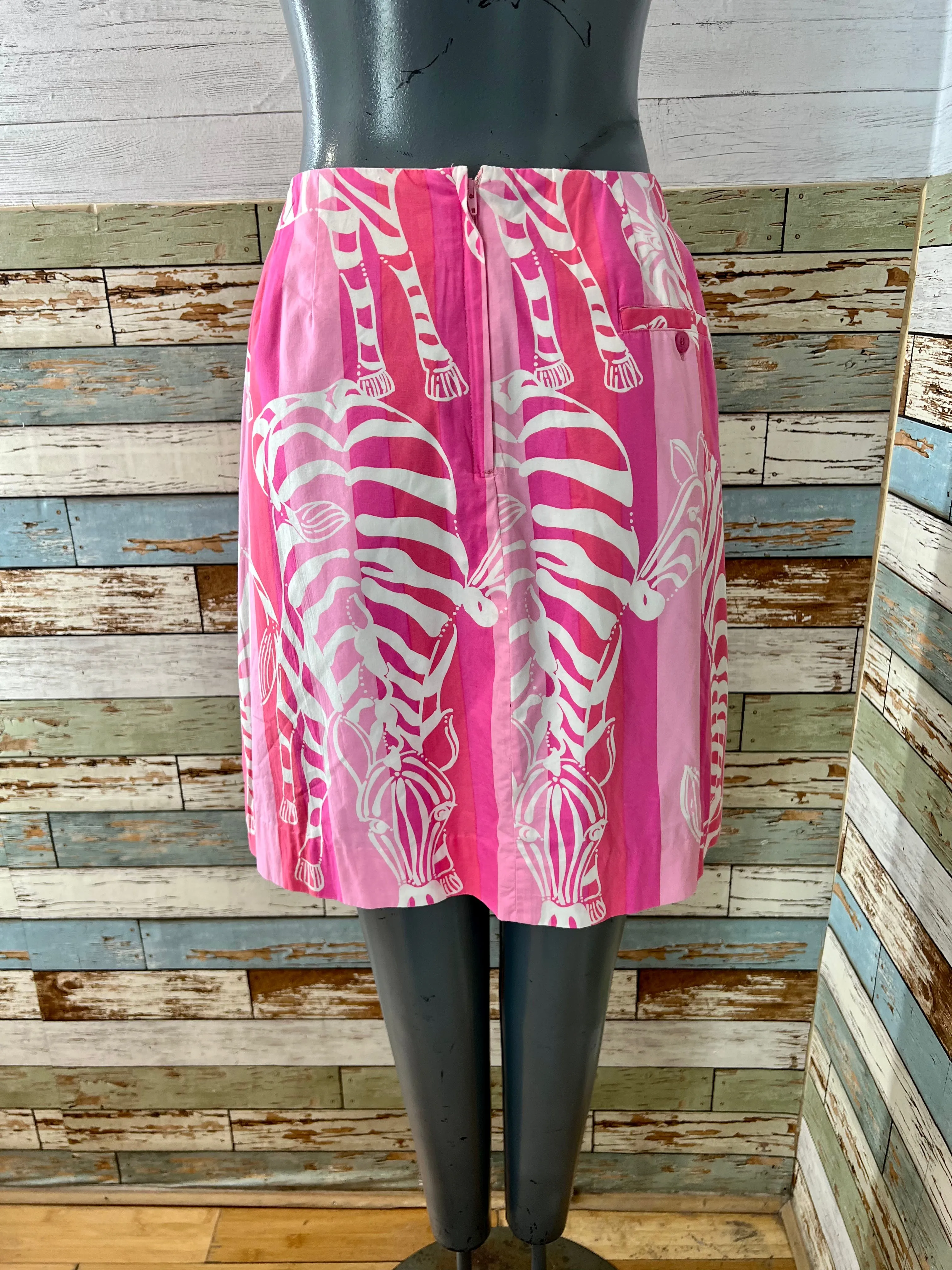 90’s Pink & White Zebra Print Skirt By Lilly Pulitzer