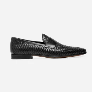 AGADIR BLACK BRAIDED GOATSKIN  GOATSKIN LEATHER SOLE