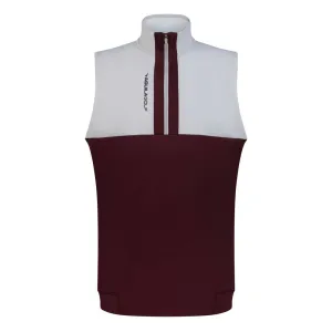 Aguila Golf Sleeveless Half-Zip Vest – Burgundy & White Design