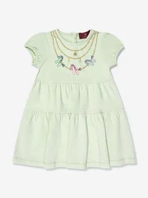 Aigner Baby Girls Necklace Print Dress in Green