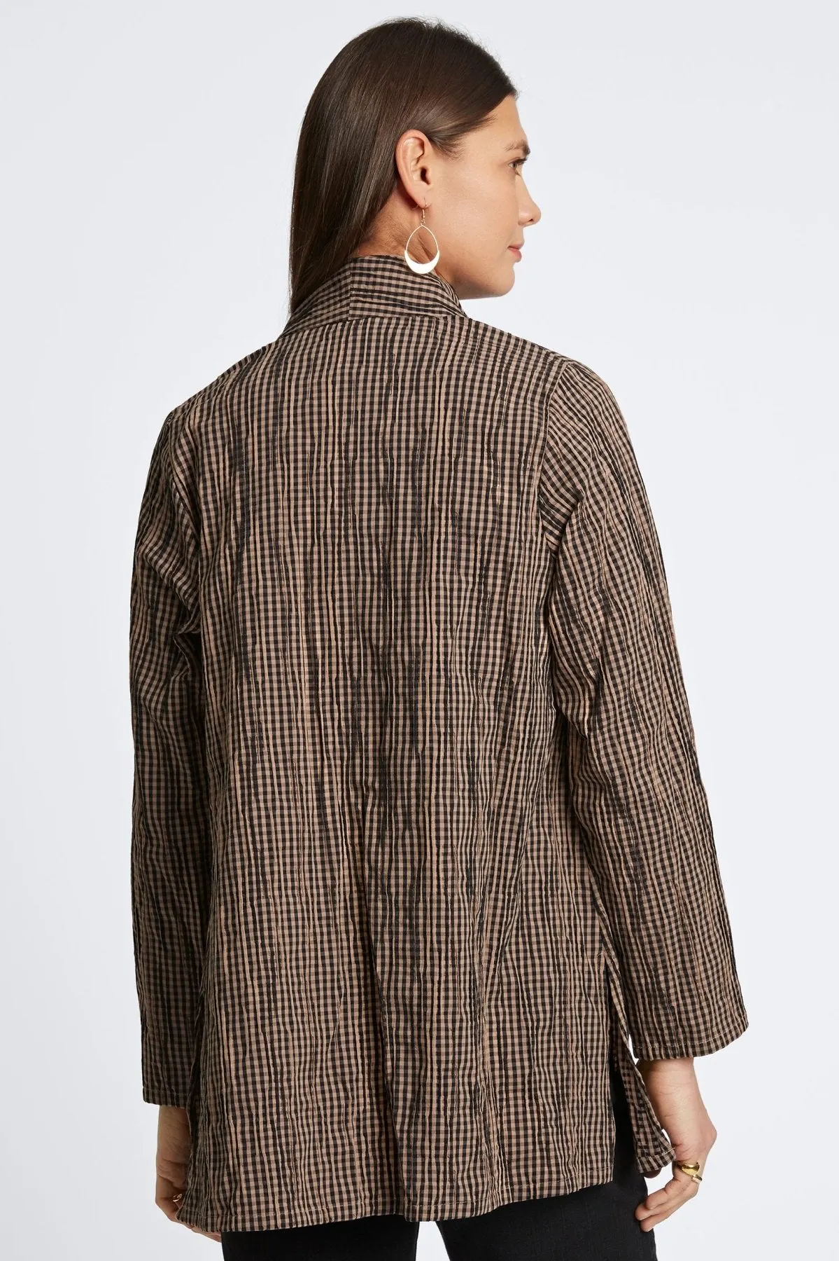 Alana Mini Gingham Crinkle Jacket