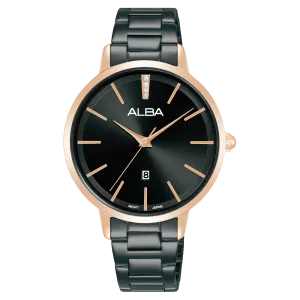 Alba Fashion Analogue Stainless Steel Black Dial Watch AH7CC4X