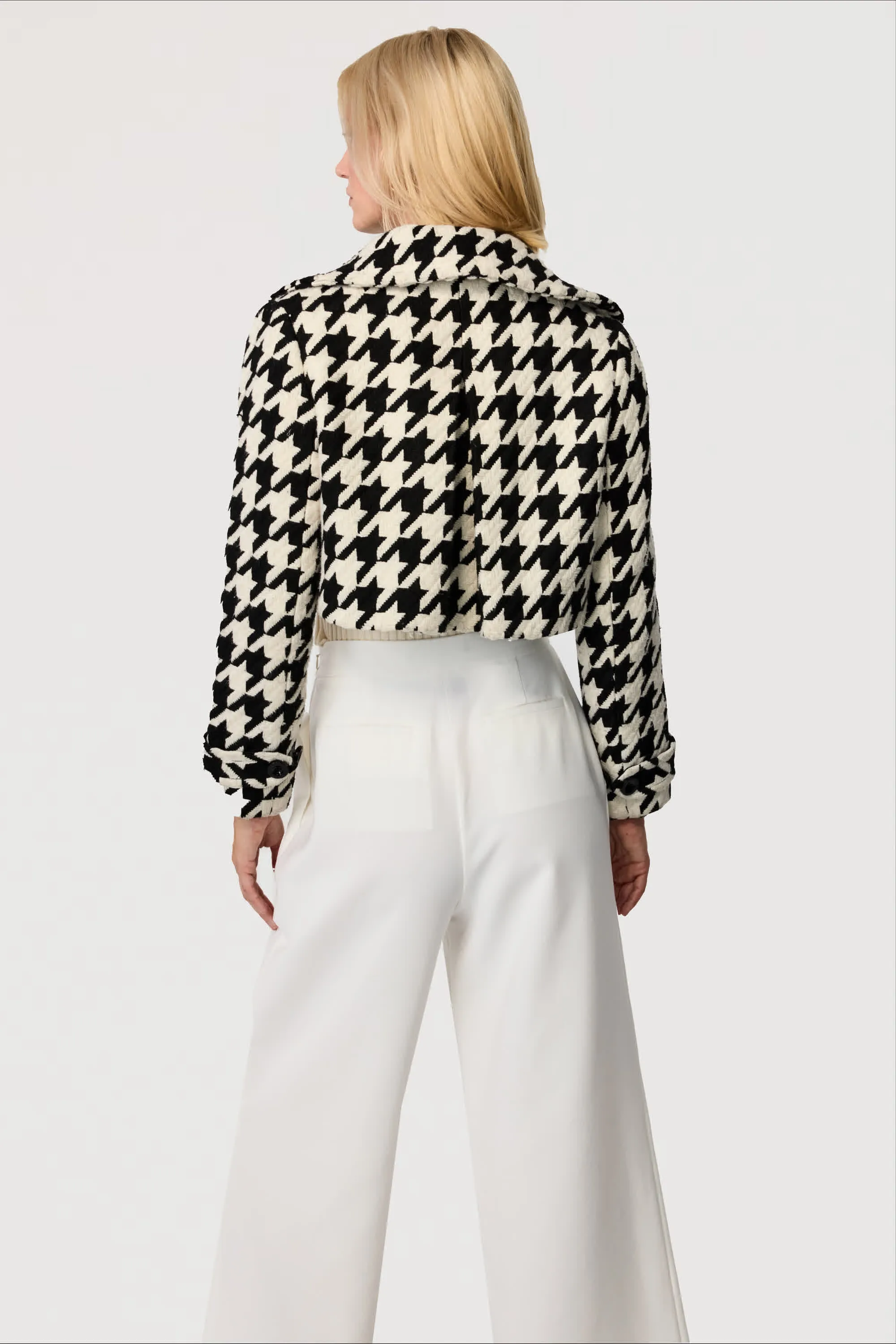 Ally Houndstooth Cropped Jacket