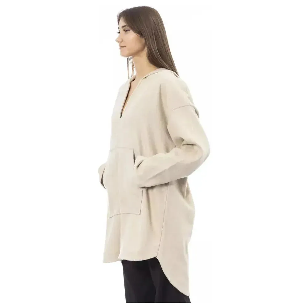 Alpha Studio Beige Wool Women Sweater