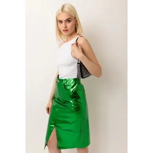 Amy Lynn High Waist Metallic Skirt