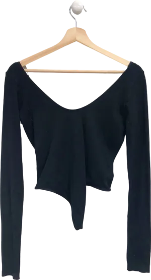 Anthropologie Out From Under Black Asymmetric Long Sleeve Top UK L