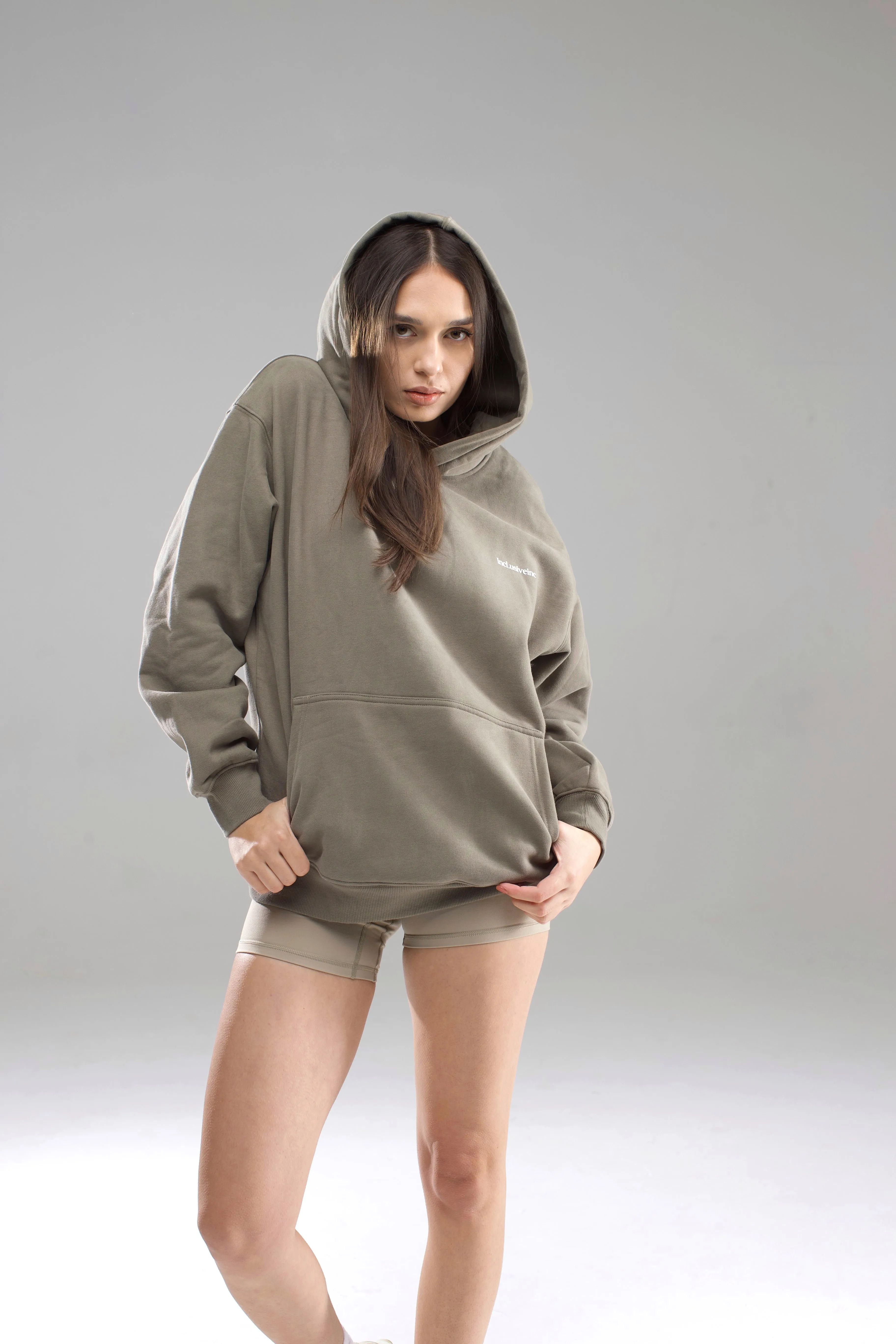 Army Green Luxe Oversized Hoodie