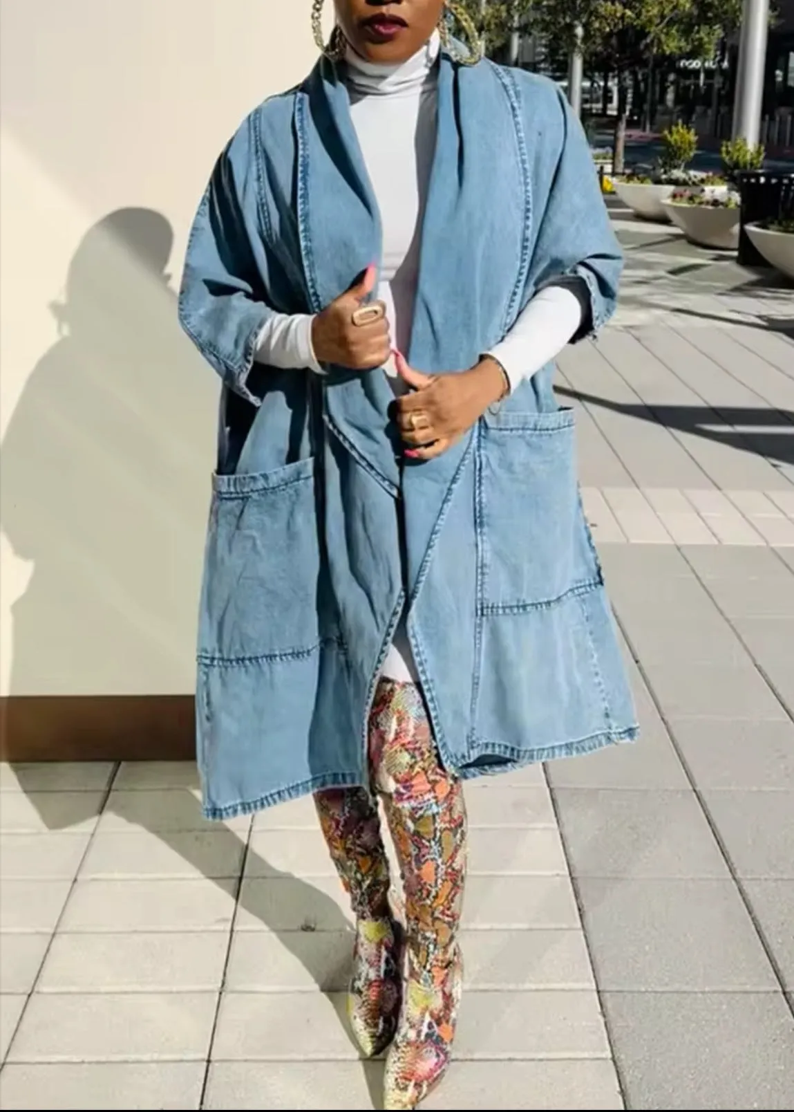 Audrey Loose Denim Cardigan