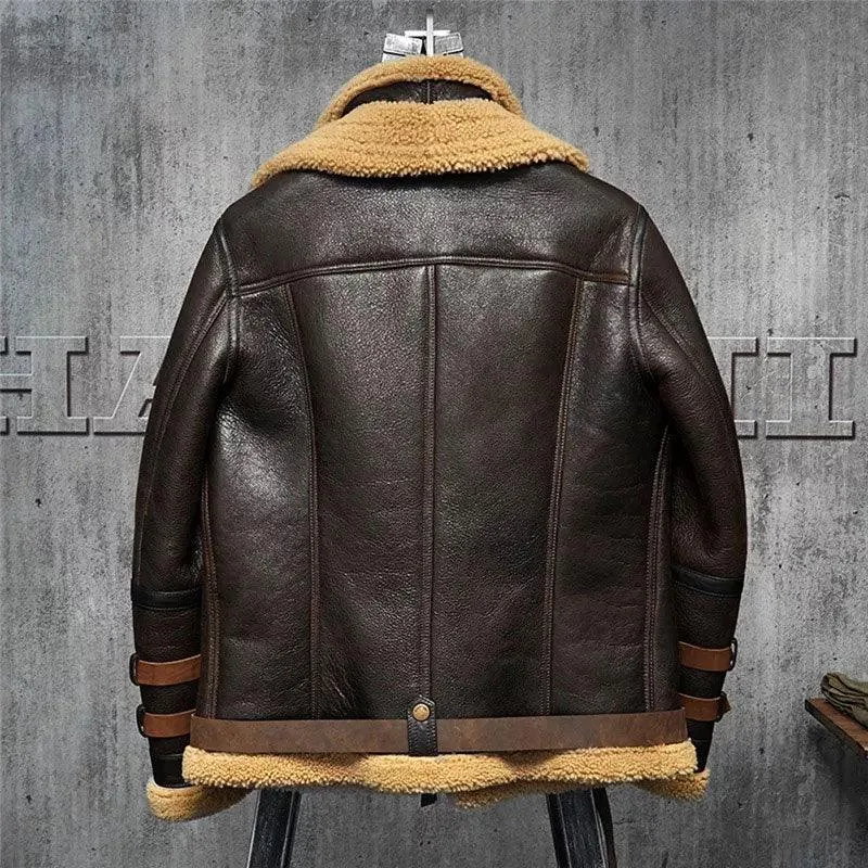 B3 Aviator Sheepskin Fur Leather Jacket