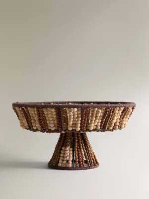 Basket with mango wood beads