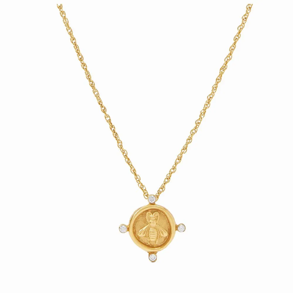 Bee Cameo Solitaire Necklace