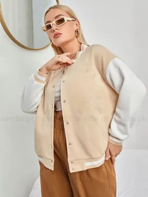 BEIGE VARSITY JACKET