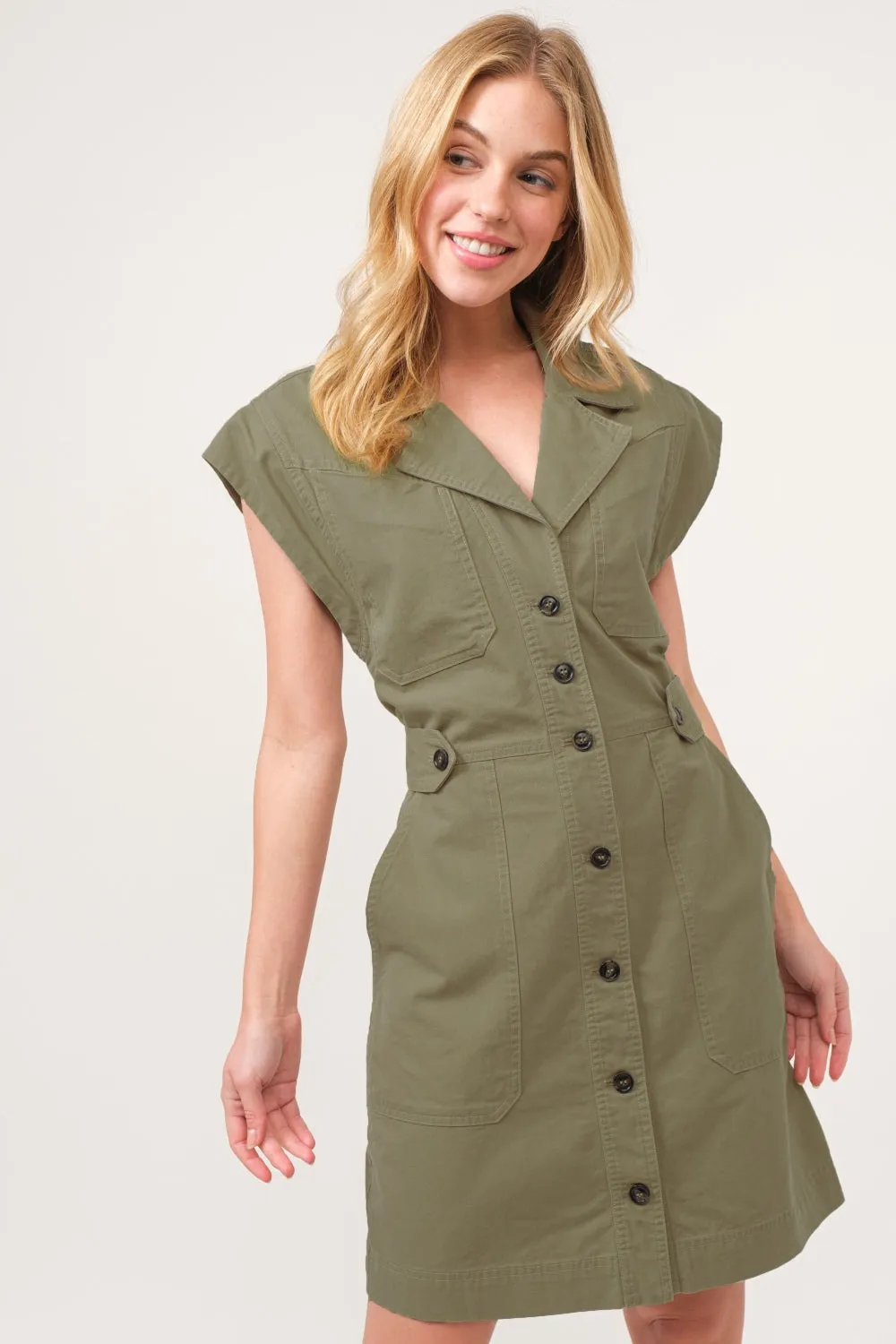 Bellamy Button Up Sleeveless Dress