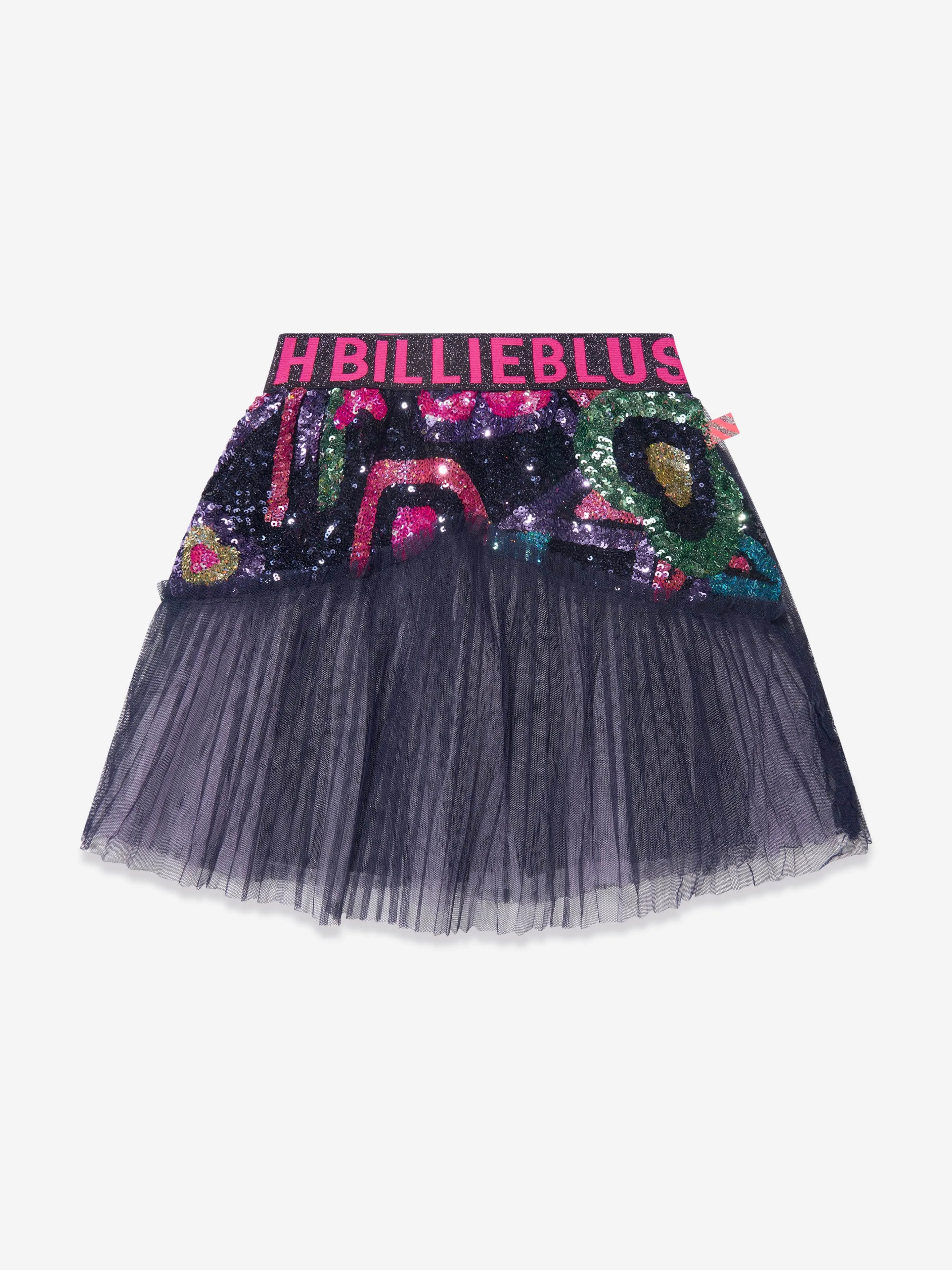 Billieblush Girls Tulle And Sequin Skirt in Navy