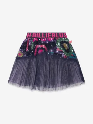 Billieblush Girls Tulle And Sequin Skirt in Navy