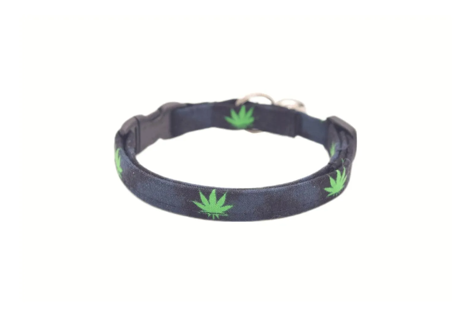 Black & Green Cannabis Cat Collar