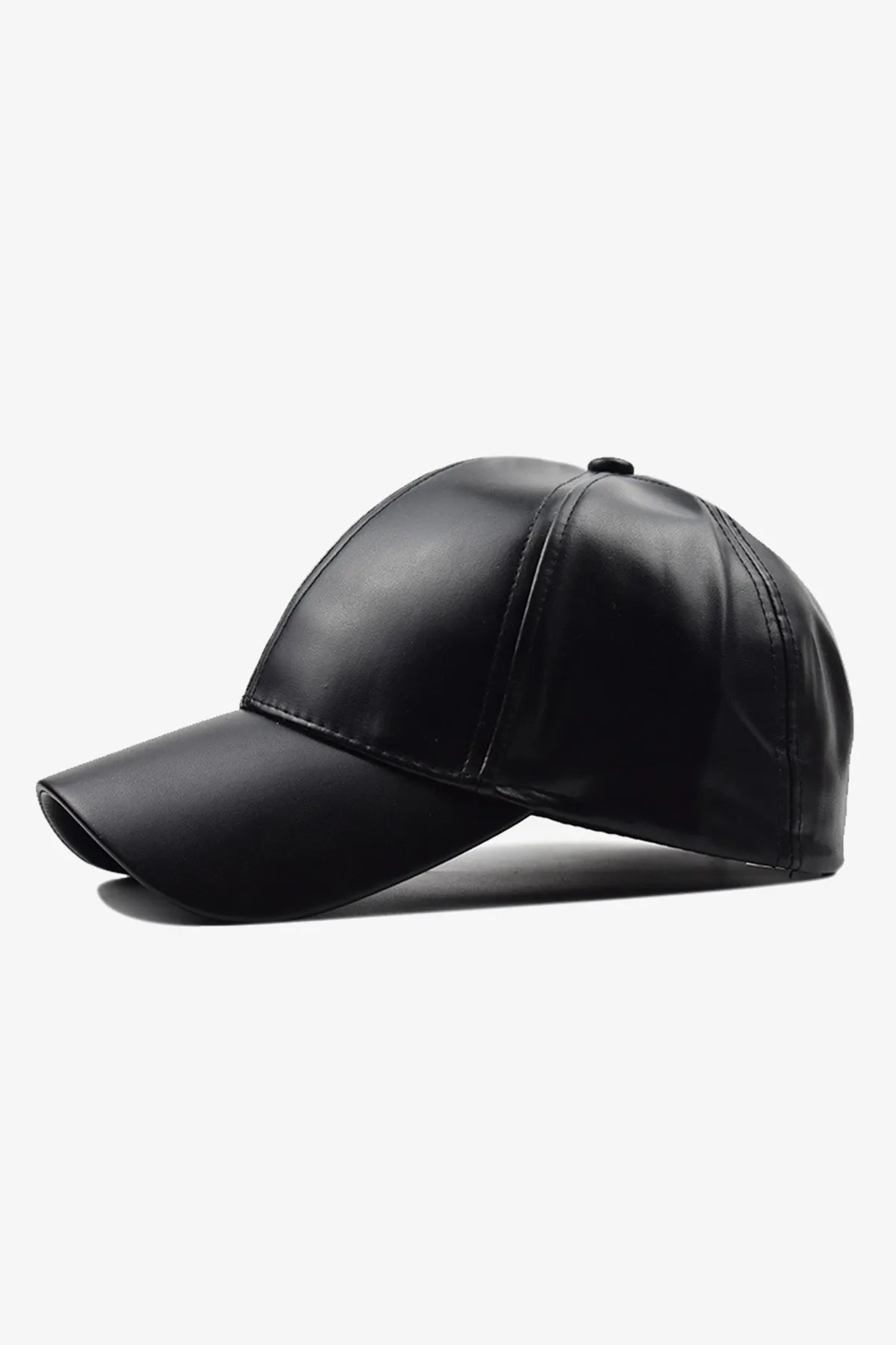 Black Leather Cap - A23 - MCP071R