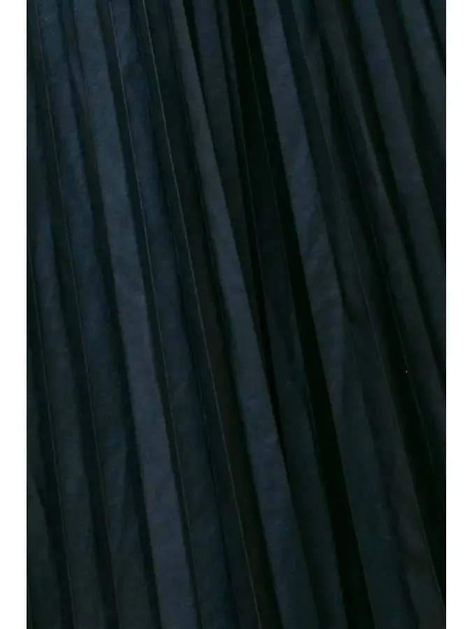 Black Pleated Midi Skirt - Belted