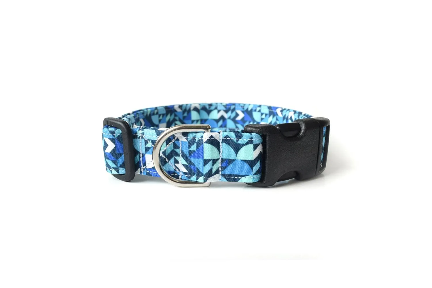 Blue Geometric Shapes Dog Collar