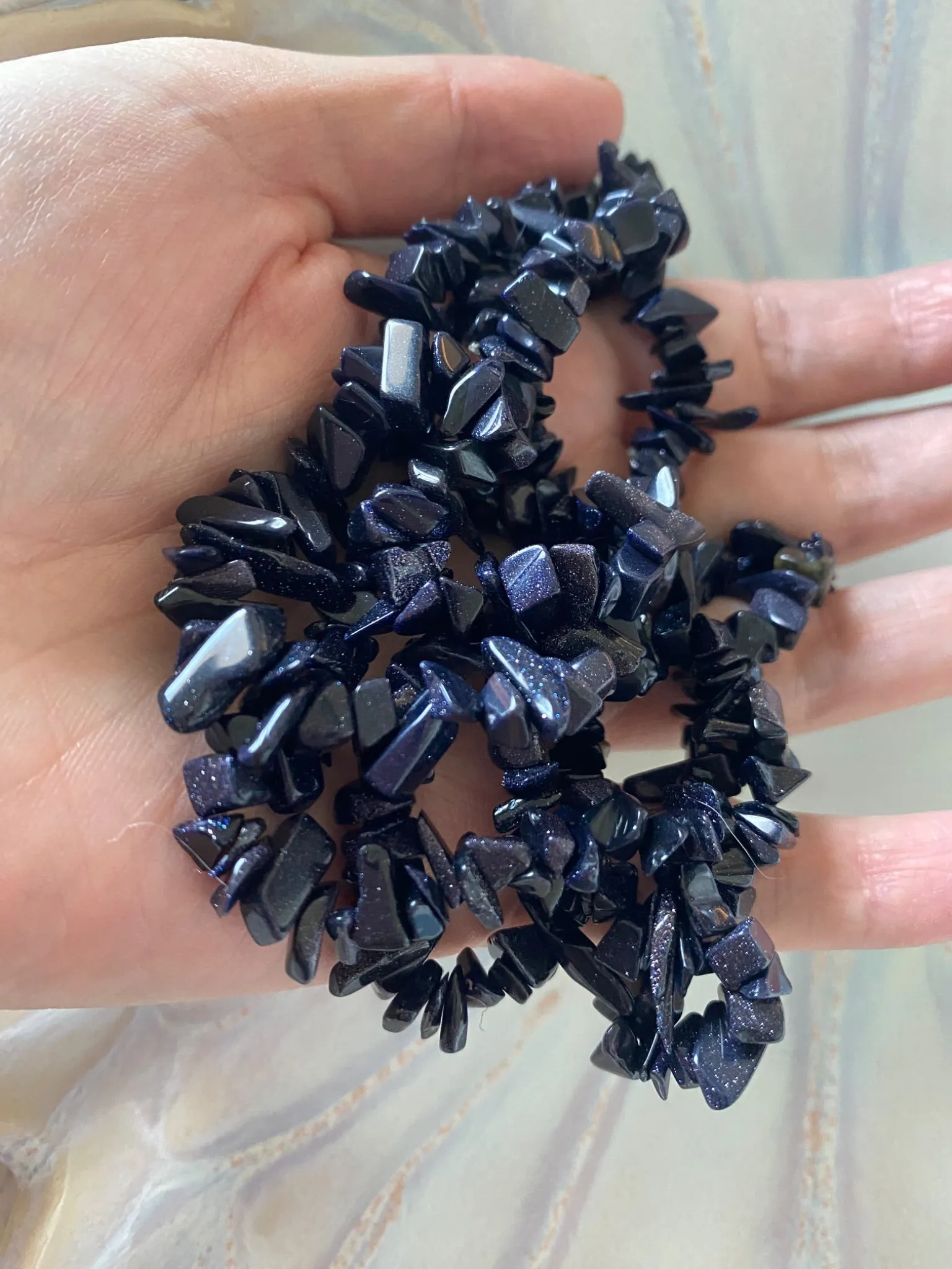 Blue Goldstone Layering Necklace