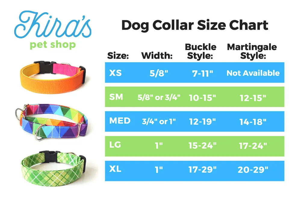 Blue, Green & White Chevron Dog Collar