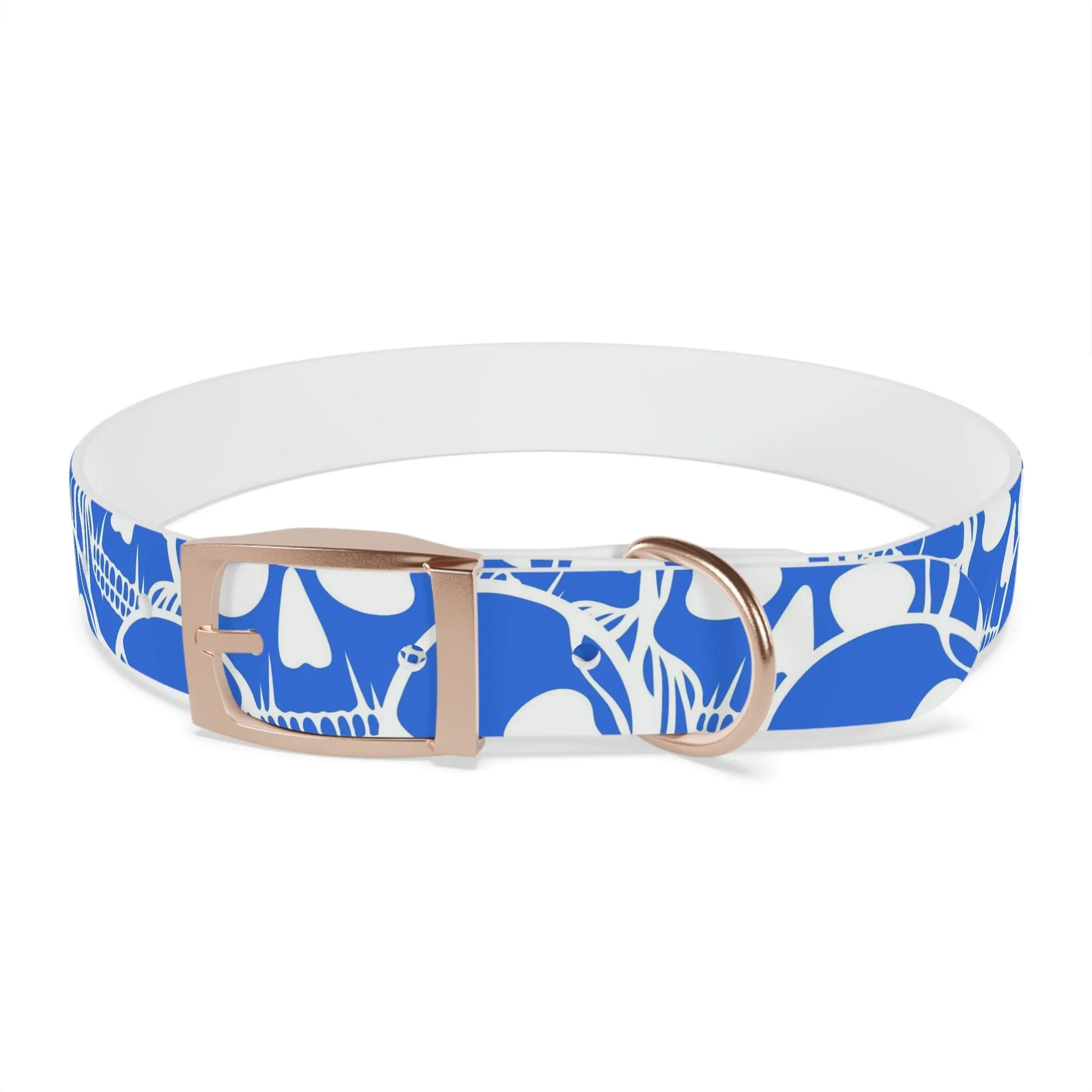 Blue Skull Dog Collar Four Color Buckles