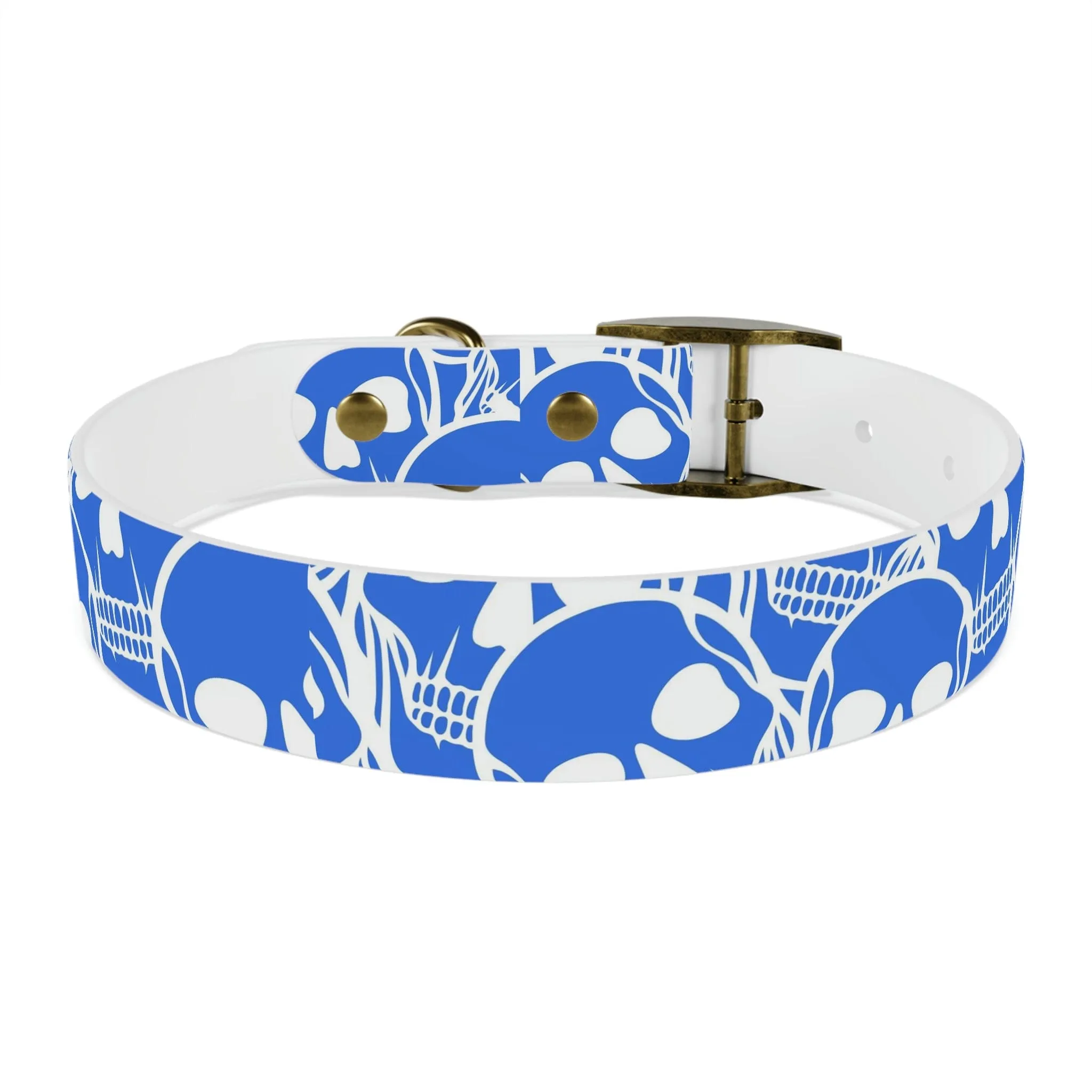 Blue Skull Dog Collar Four Color Buckles