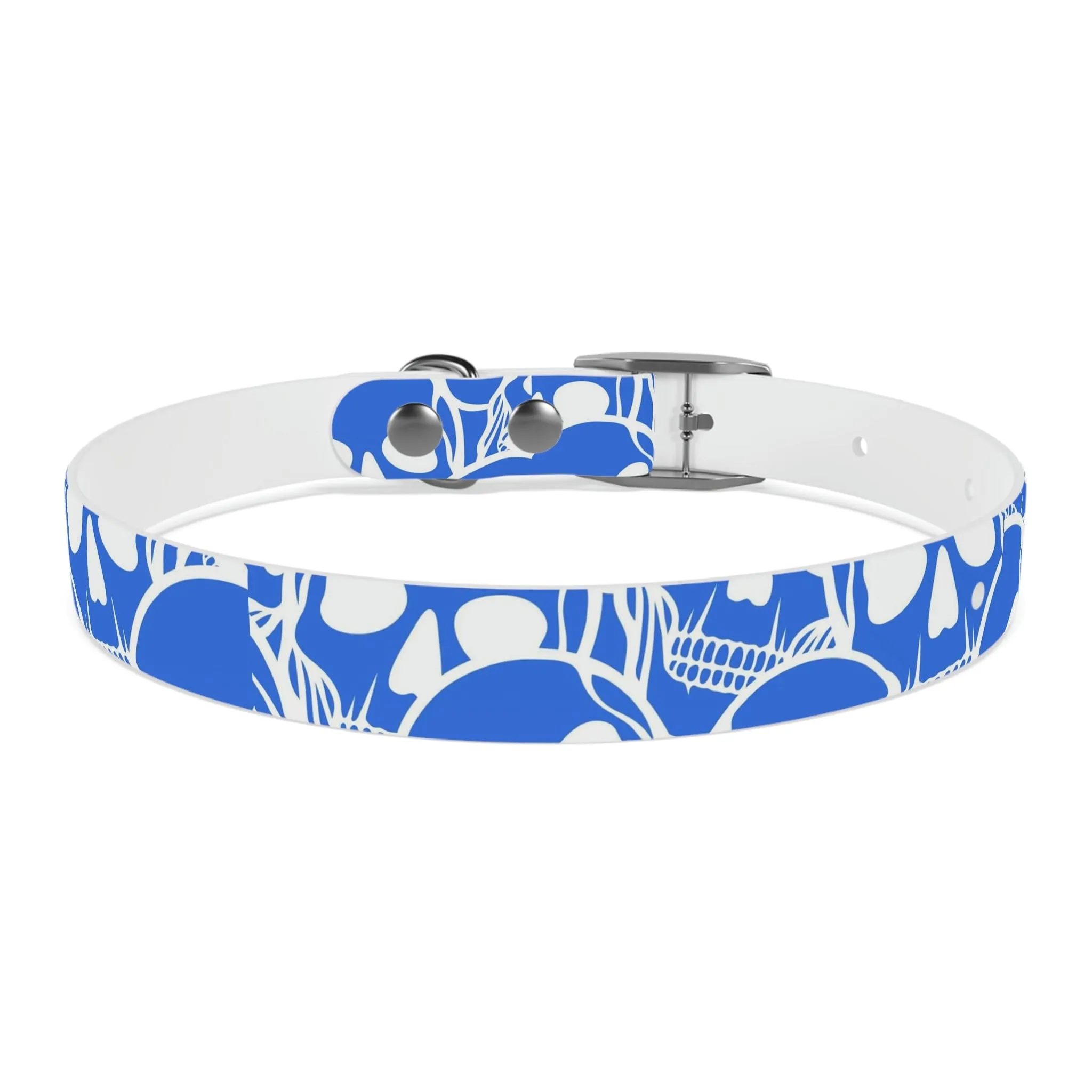 Blue Skull Dog Collar Four Color Buckles