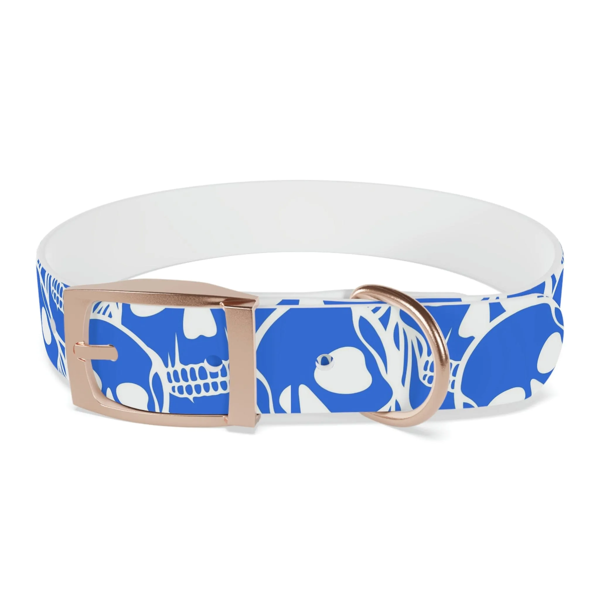 Blue Skull Dog Collar Four Color Buckles