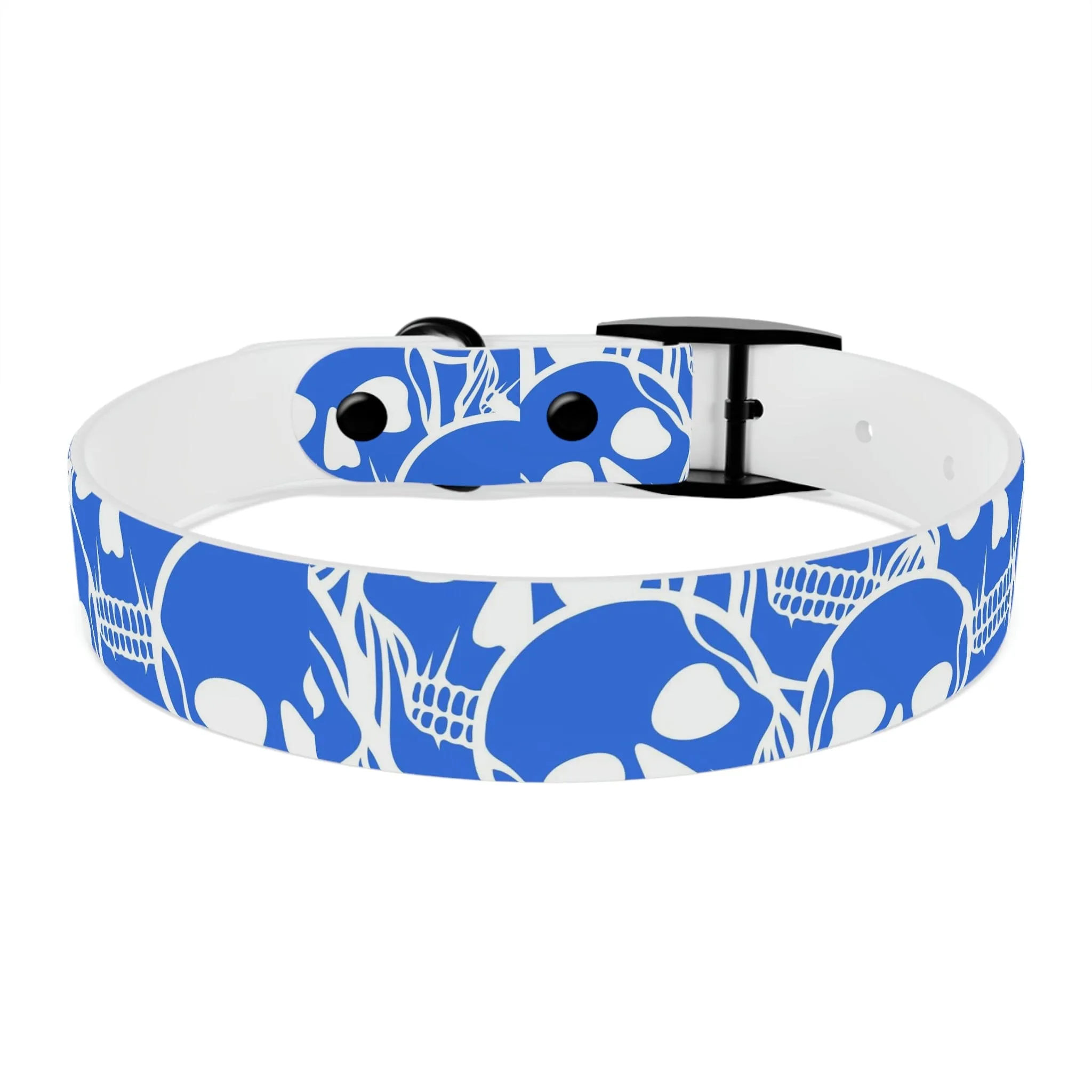 Blue Skull Dog Collar Four Color Buckles