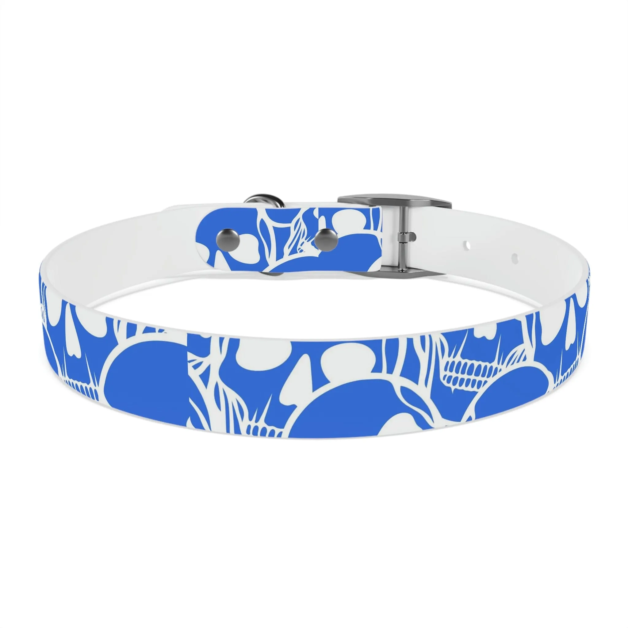 Blue Skull Dog Collar Four Color Buckles