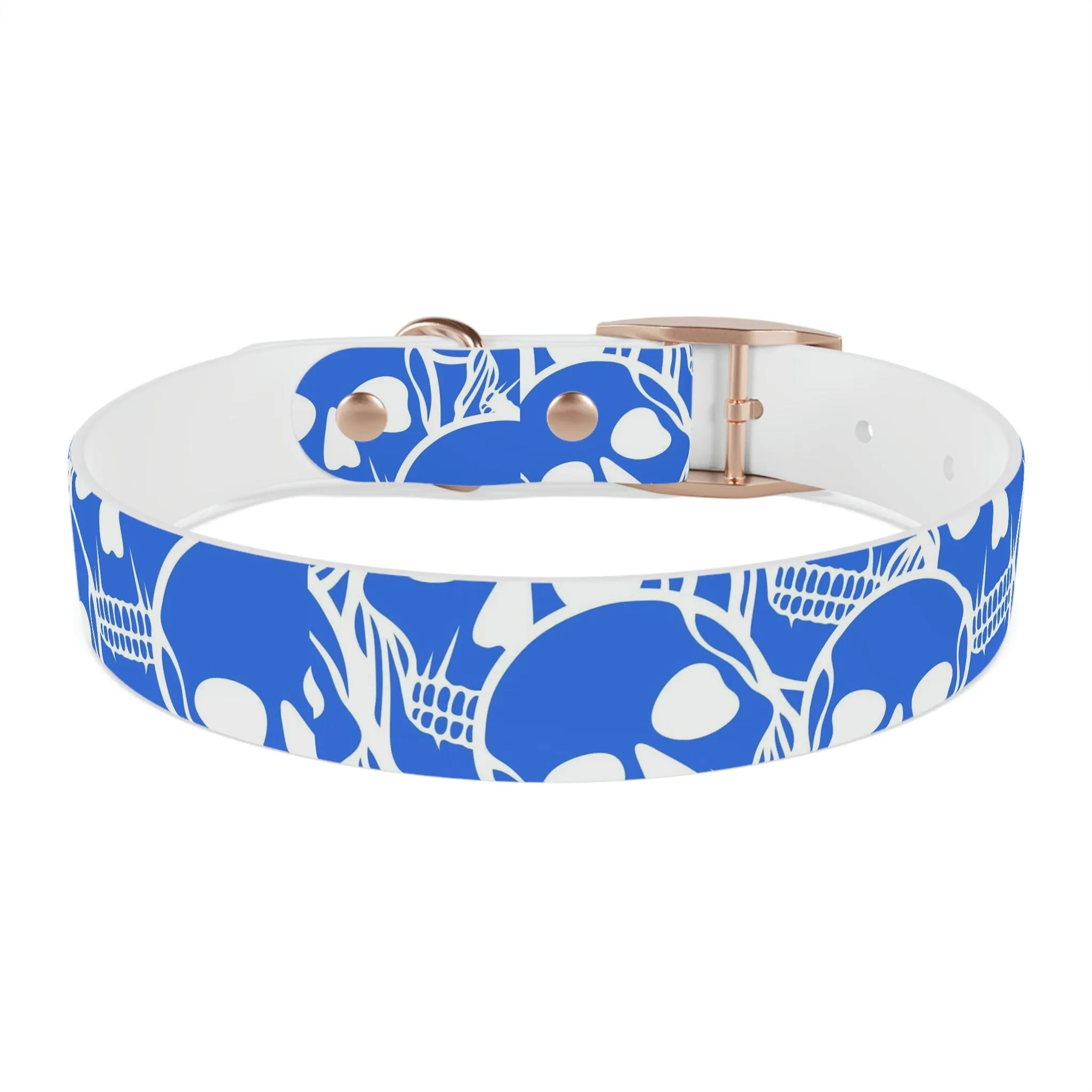 Blue Skull Dog Collar Four Color Buckles