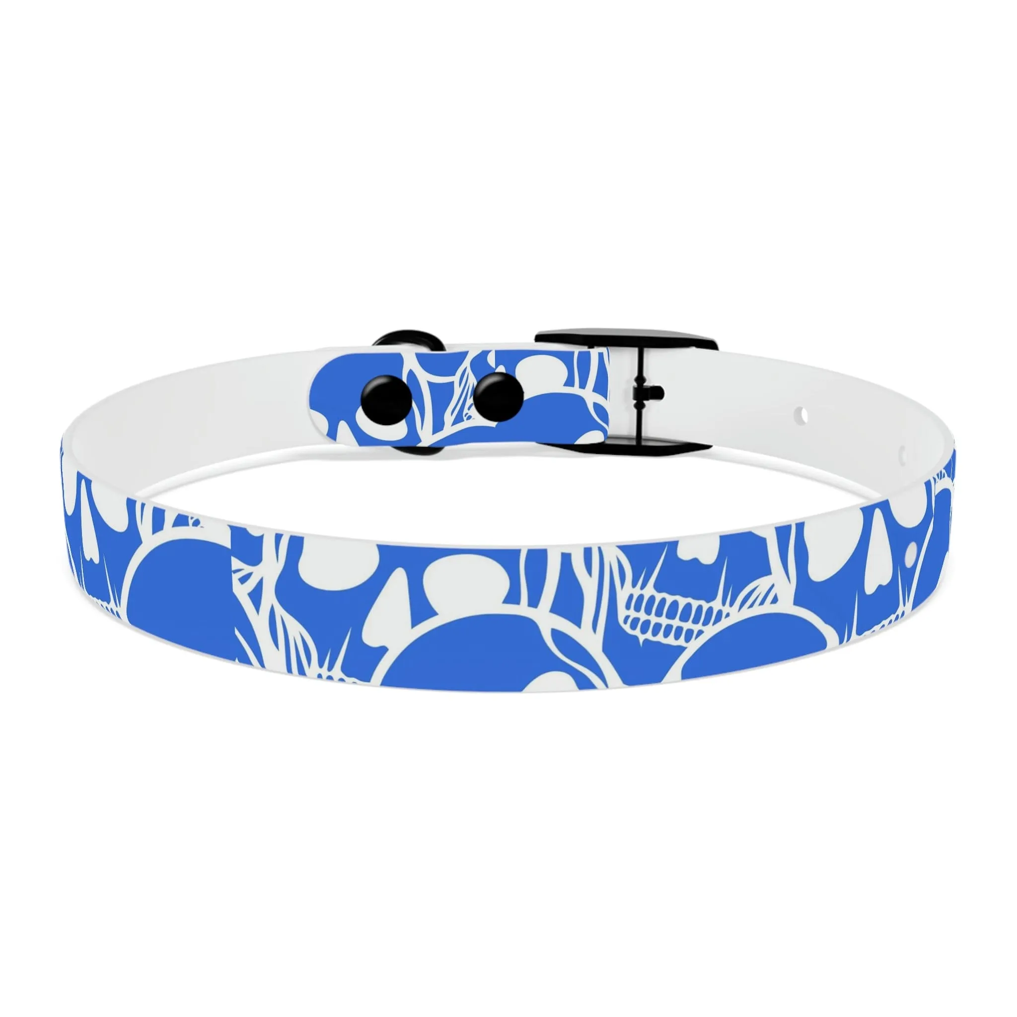 Blue Skull Dog Collar Four Color Buckles